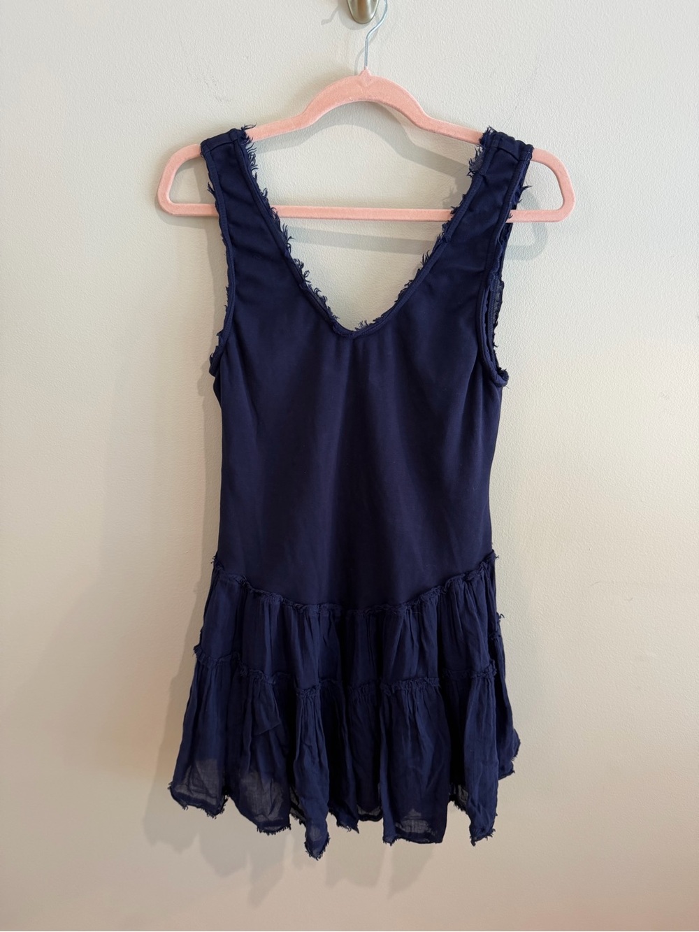Free People Navy Sleeveless Tiered Dress